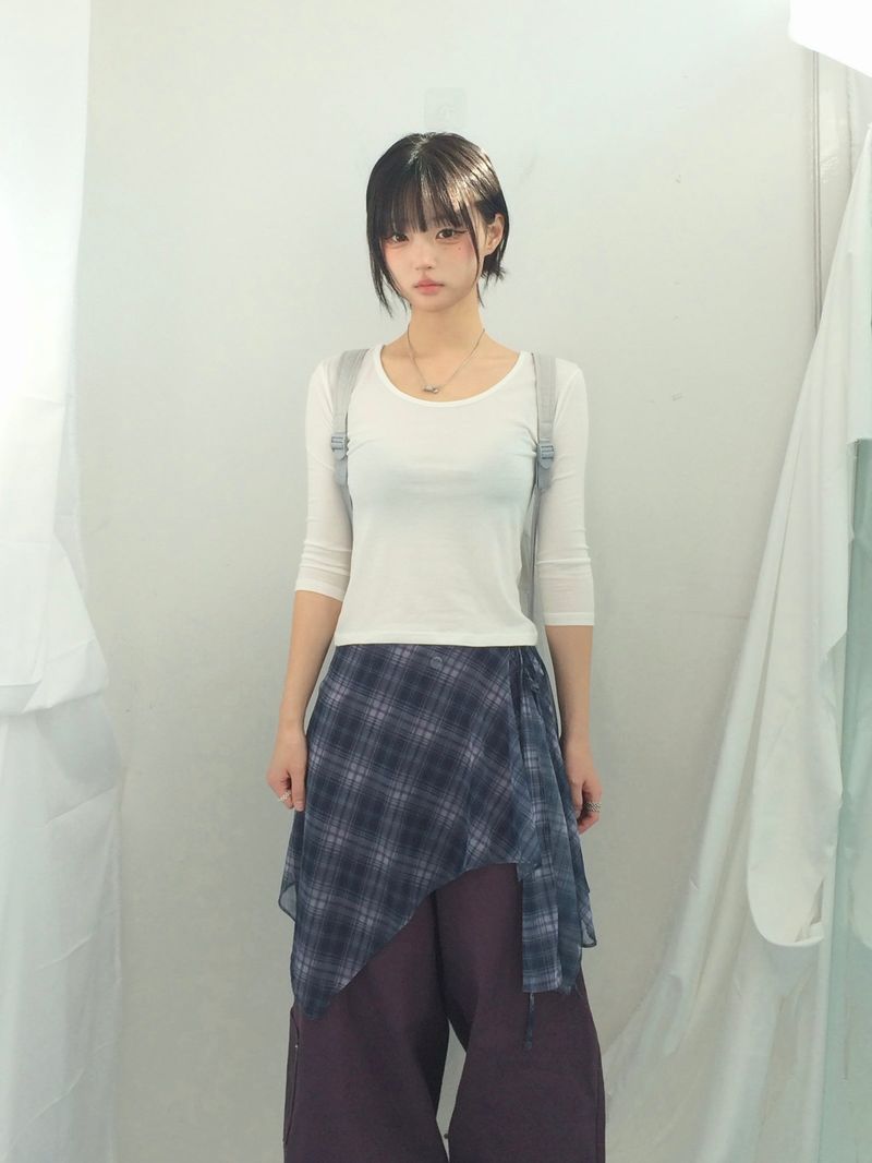 Semi-balloon pocket cotton pants