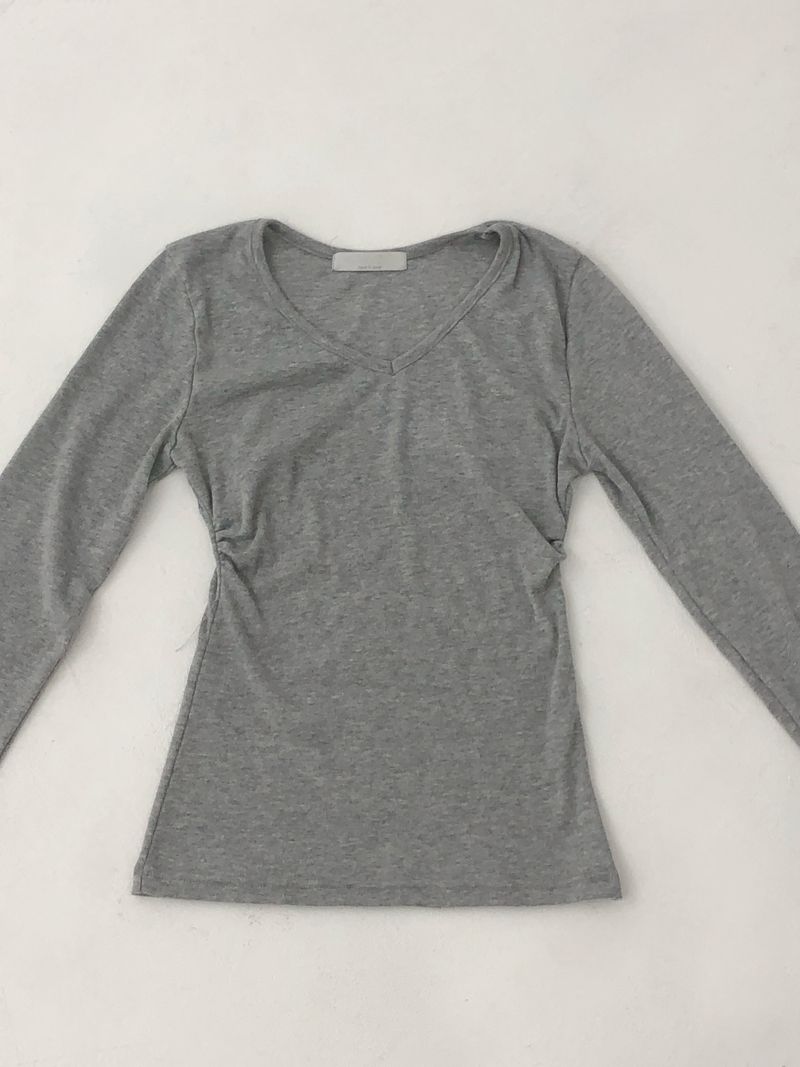 Slim Shirring V-Neck T