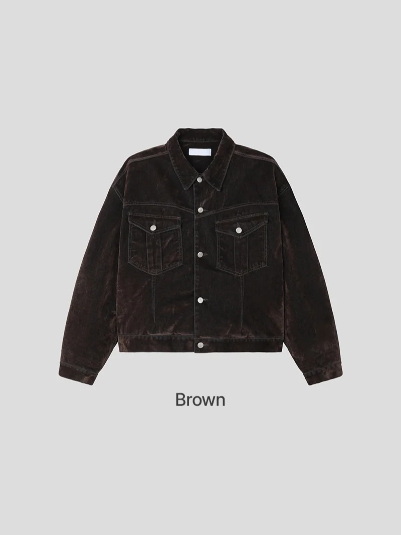 [SET UP가능] Velvet denim western jacket(2color)