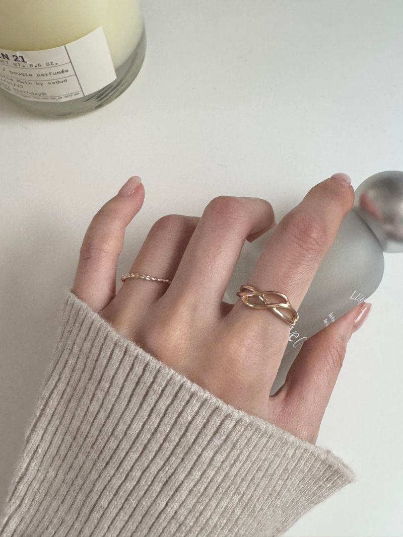 [5 set] Bold Twist Ring Set 