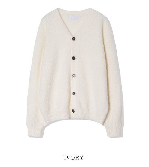 Por Angora V-neck Cardigan