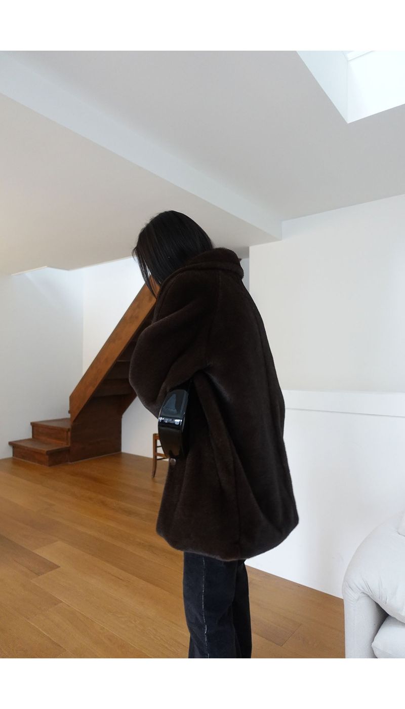 grandma brown fur coat