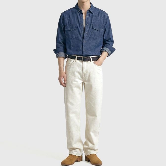 Standard Western Denim Shirt Blue