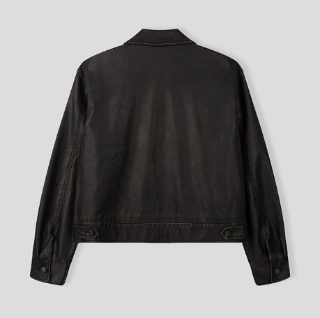 Mark Lettering Two Way Leather Jacket
