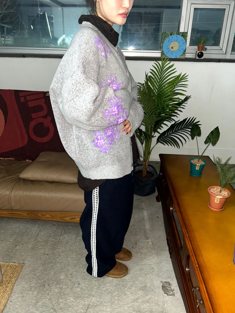 (2color) flower cardigan