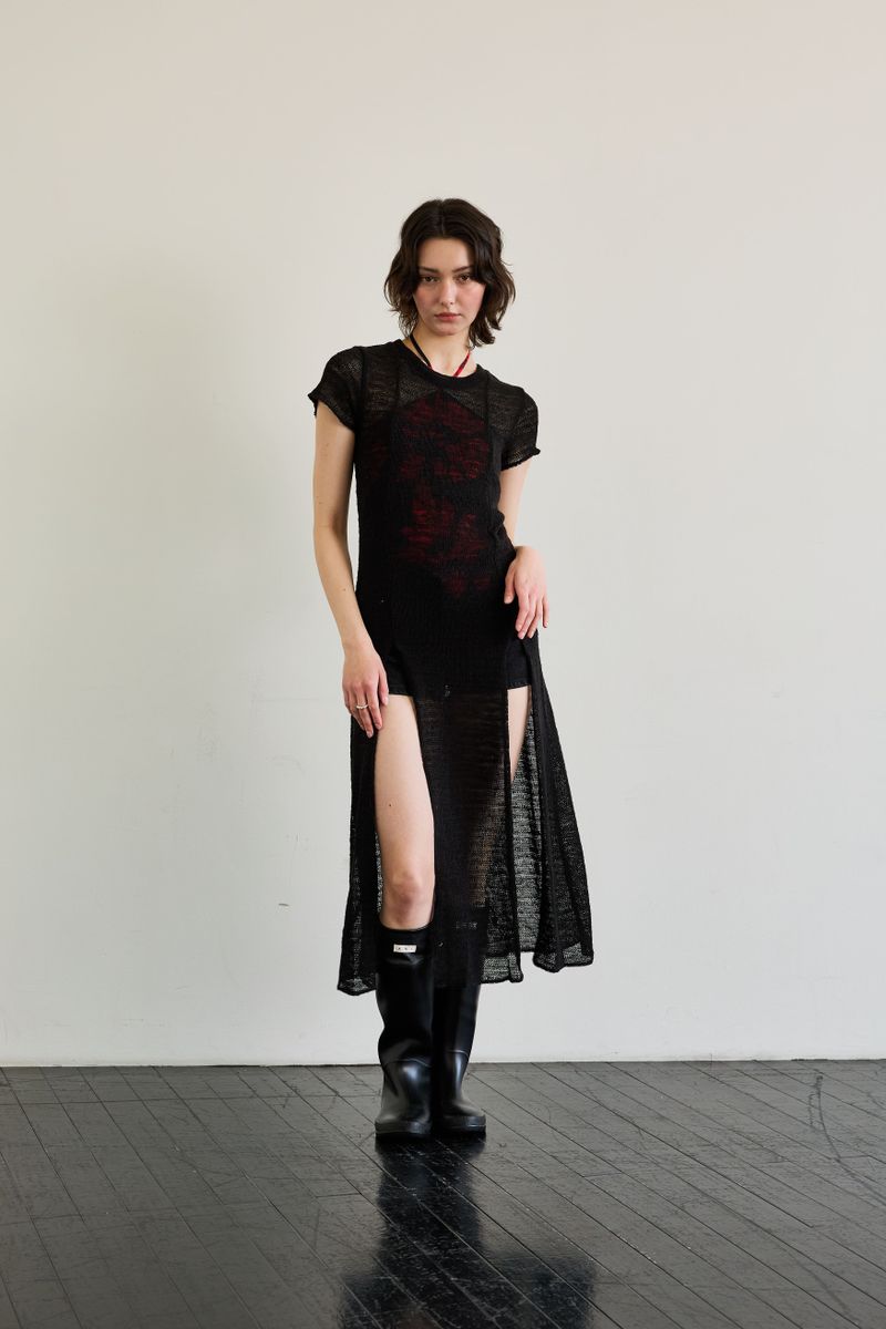 WITTY KNIT ONE-PIECE / BLACK