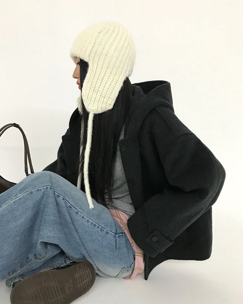 [ORIGINAL] CHILD HOOD WOOL SHORT COAT