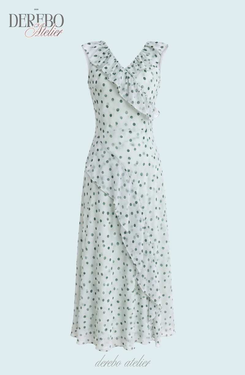 Mint Soufflé Frill Long Dress