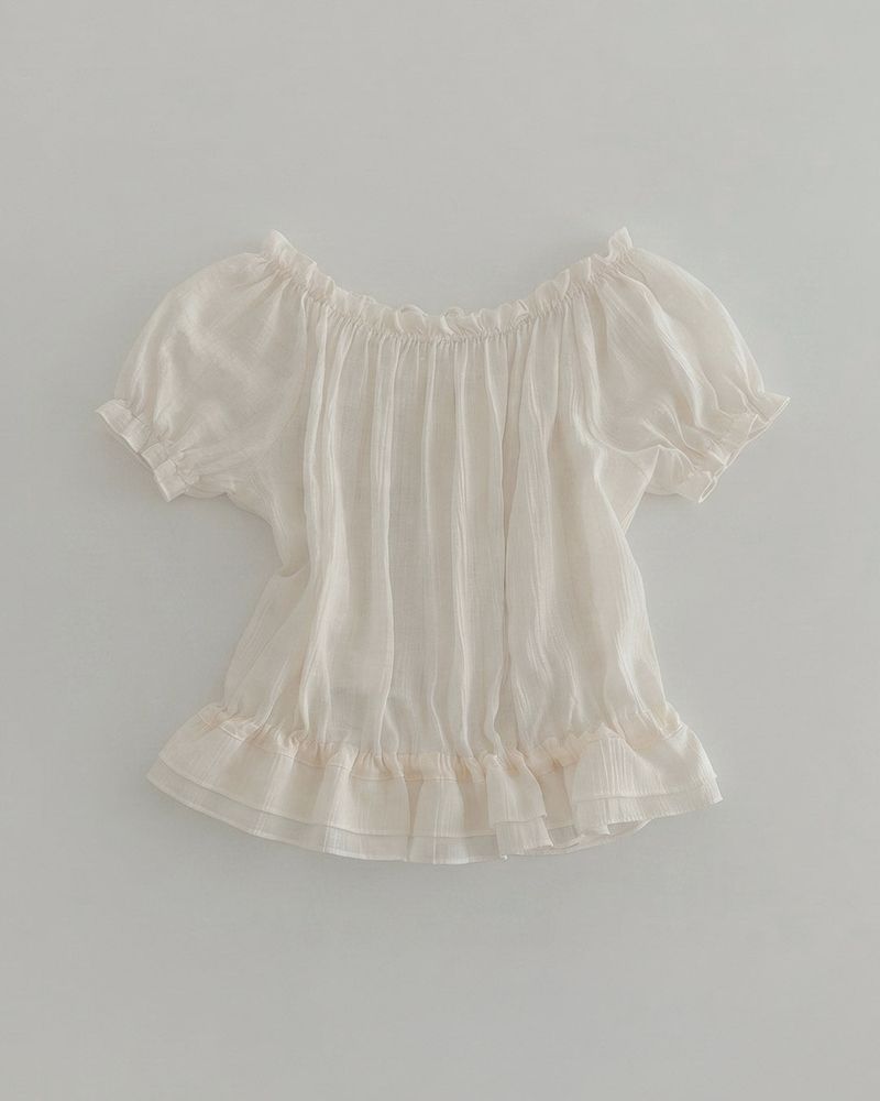Off‑shoulder frill string blouse