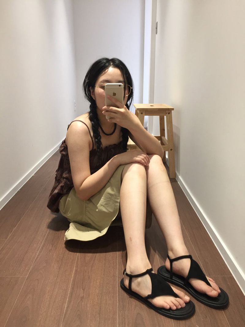 suede strap sandals (2color)