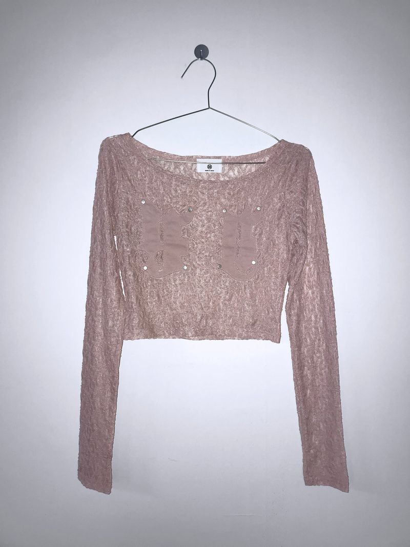 patch lace crop top (3 color)
