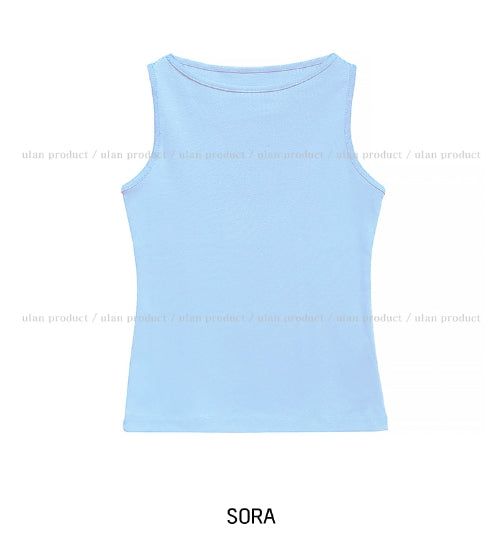 [U-BASIC] Lensi Ribbed Boat Neck Sleeveless