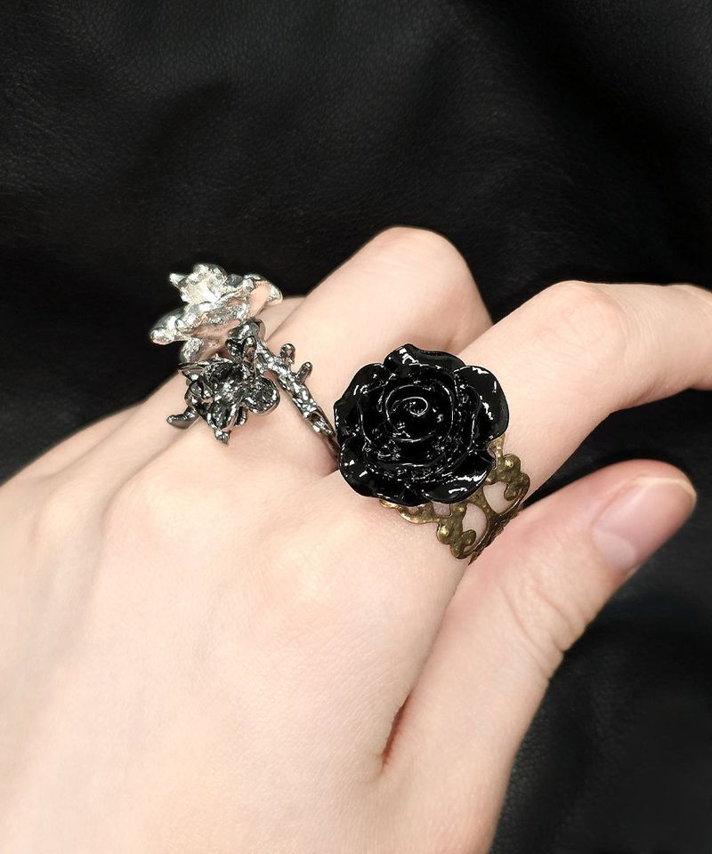 antique black rose ring