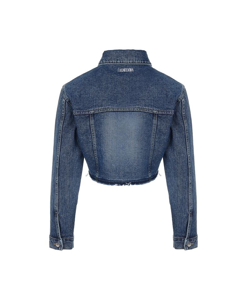 8287 Limitedition Crop Denim Jacket (Blue)