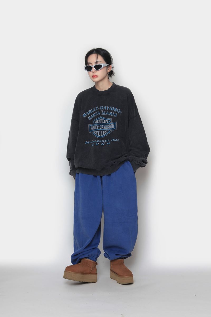 wool fluff balloon jogger pants