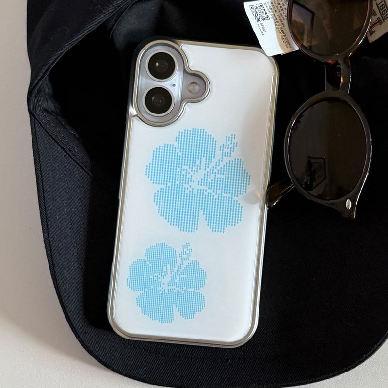 fillwithlove（フィルウィズラブ）の「[Epoxy] hibiscus(white) シルバー バンパーケース（スマホグッズ/小物）」