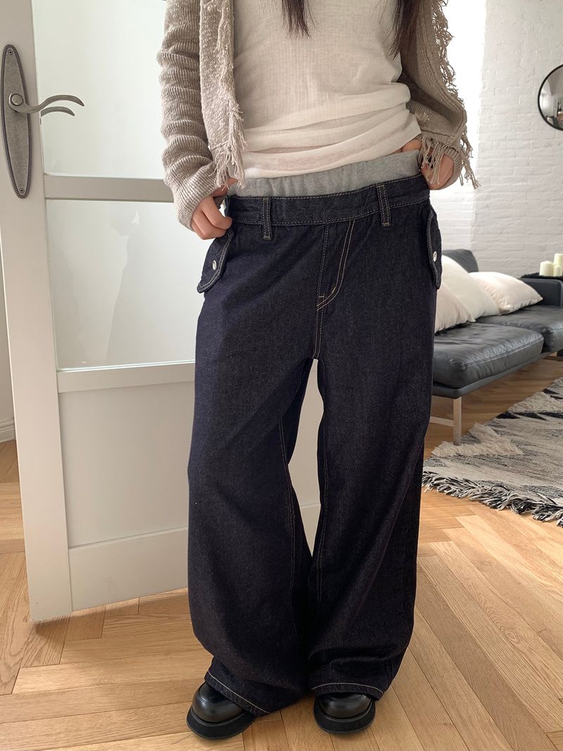 MUZESEOUL(ミューズソウル)の「Layered banding denim pants(Pants)」
