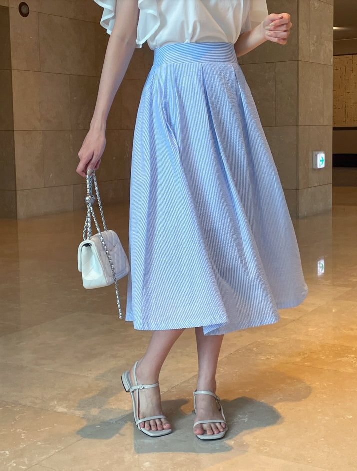 iam mari（アイアム マリ）の「Btel Seersucker Stripe Banding Skirt（Skirts）」