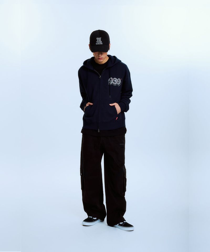 UNDEFEATED HOOD ZIP-UP (NAVY)