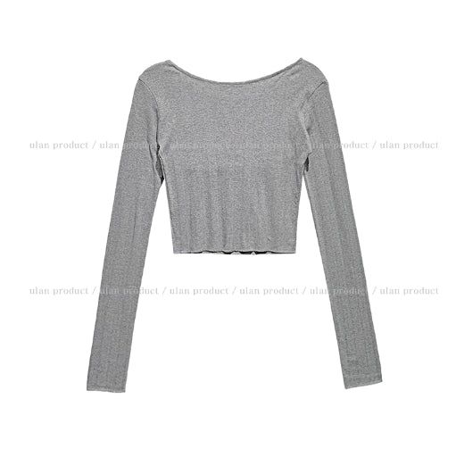 Leaf punching snap button crop cardigan