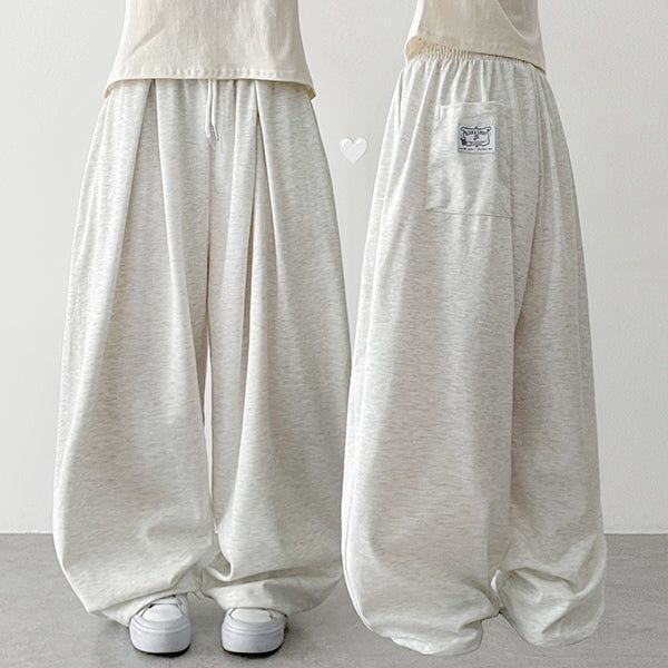 Cool*Air Mesh🧊 Back Patch Wide Banding Sweatpants (4 colors)