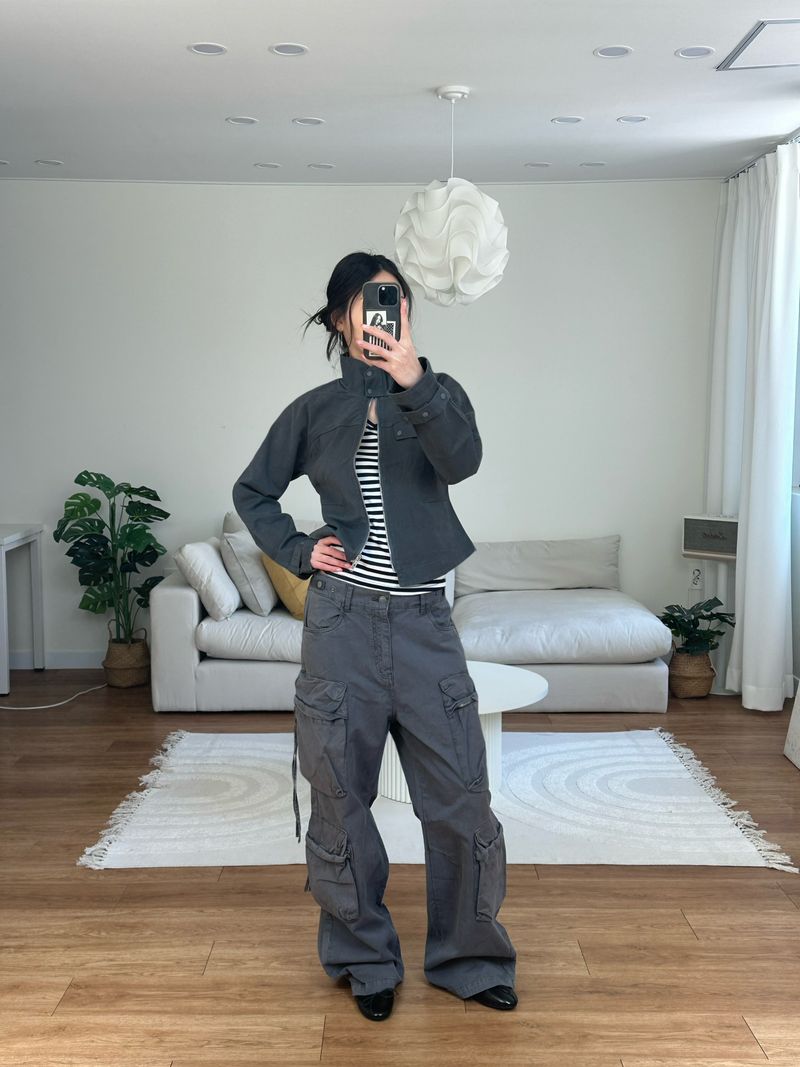utility strap cotton jacket