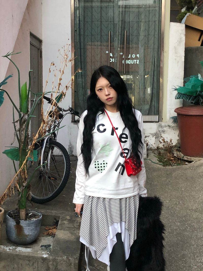 Cream Star Heart Long Sleeve