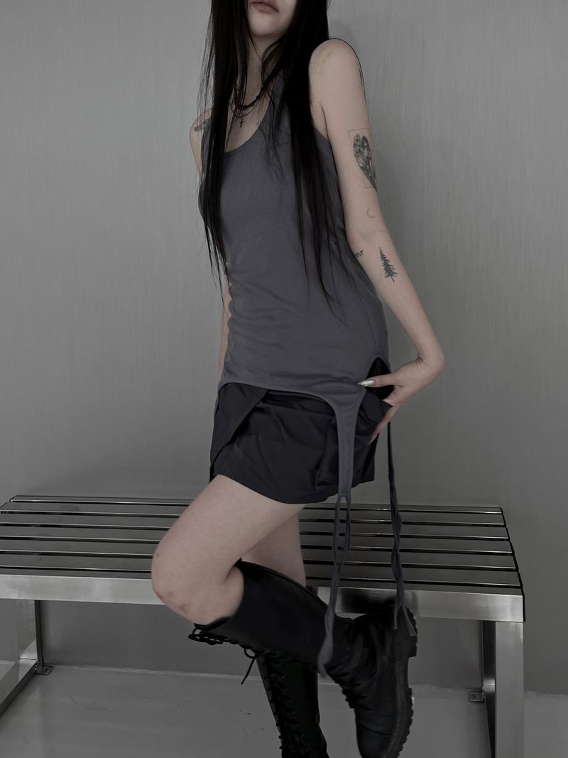 strap skirt sleeveless (3color)