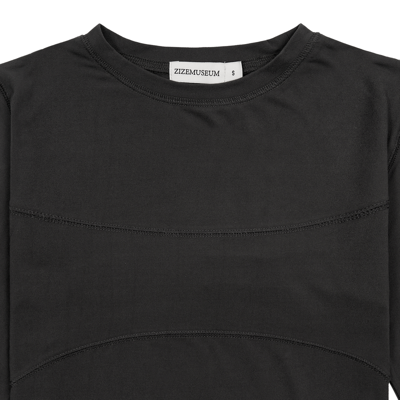 BACK POINT LONG SLEEVE BODYSUIT (BLACK)