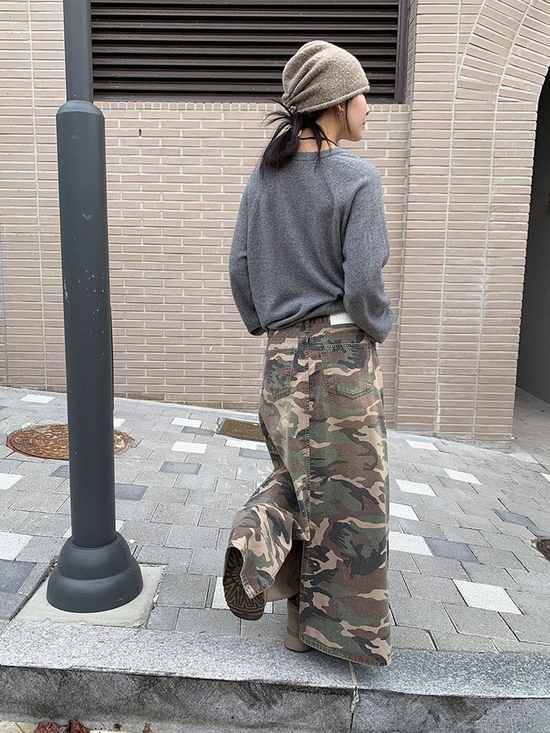 CAMOUFLAGE MAXI SKIRT