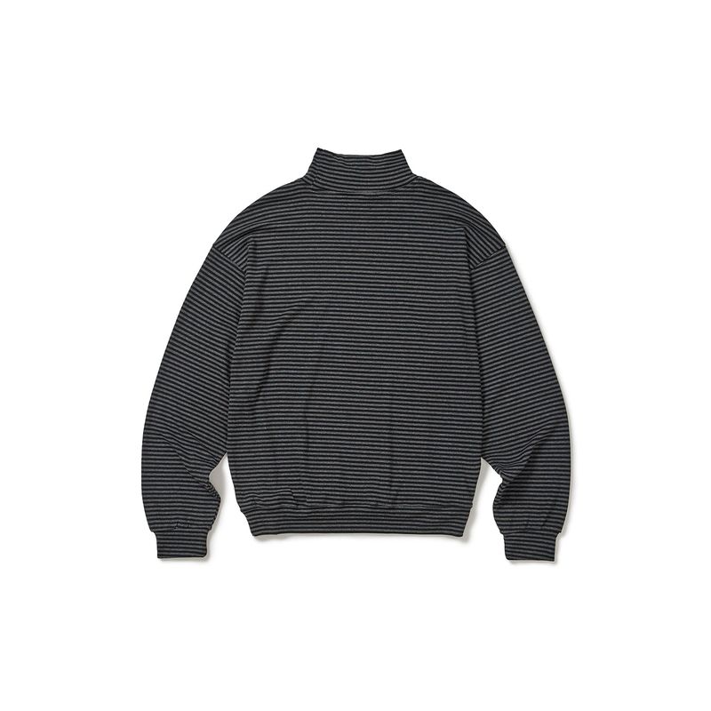 Jersey stripe turtleneck / Charcoal