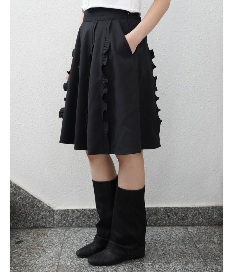  [fiebre] ruffles midi skirt 