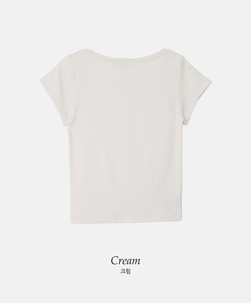 Basic U-neck Warm Pendant T-shirt (5color)