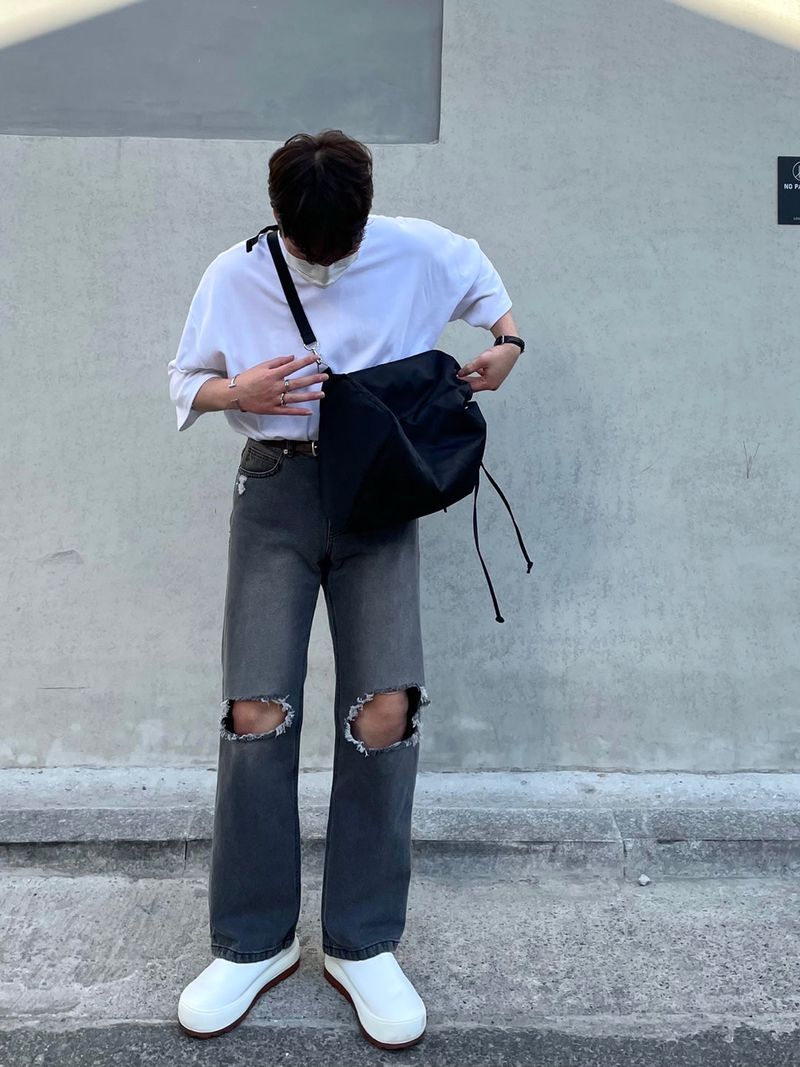 EASY DETROYED DENIM PANTS(2COLOR)