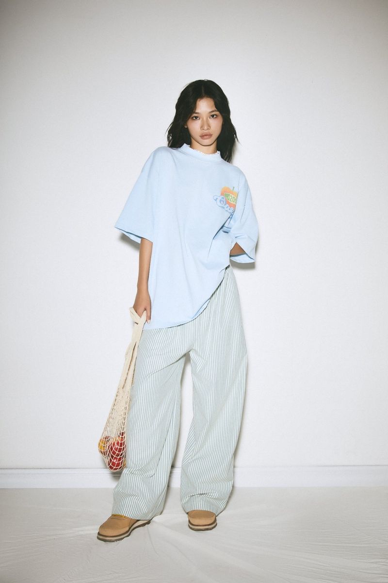 Summer Love’s Striped Pants Light Blue