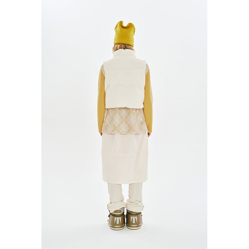 CHERRY CROP STRING DOWN VEST [IVORY]