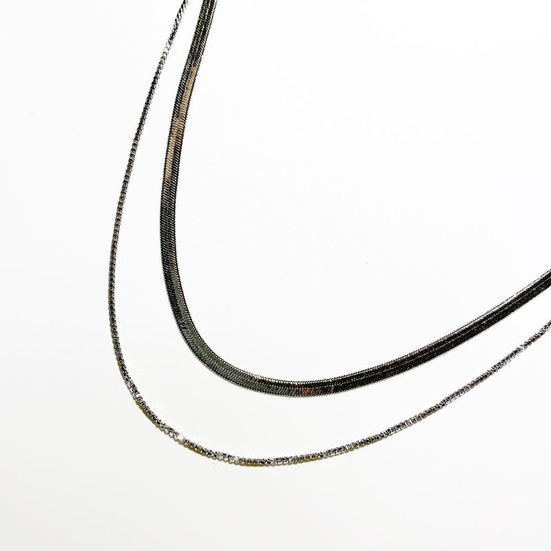 [GOT7 Youngjae] Silver snake layered chain