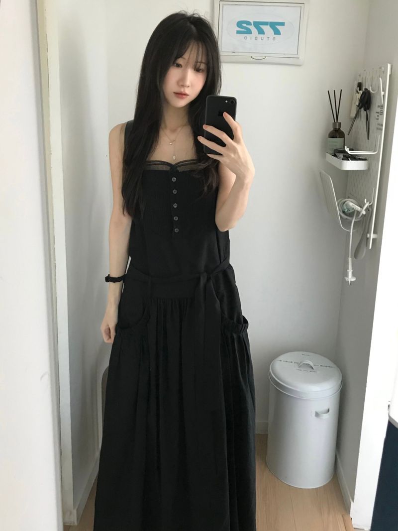 Pintuck Long Dress (2 colors)