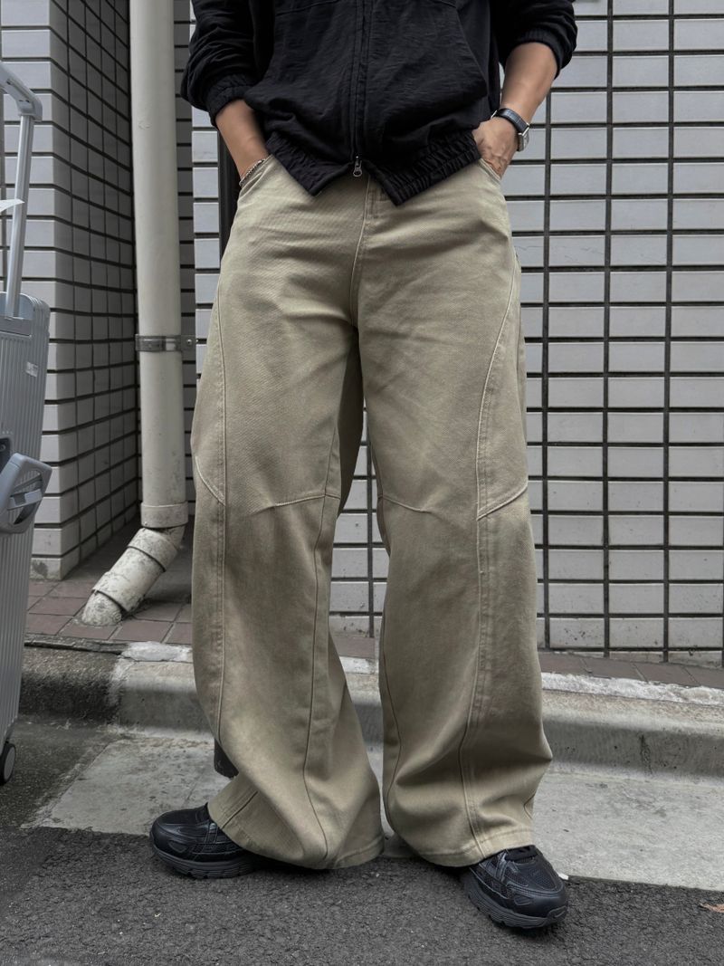 Cur Incision curved cotton pants