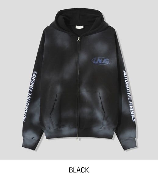Motif Dirty Printing Hood Zip Up