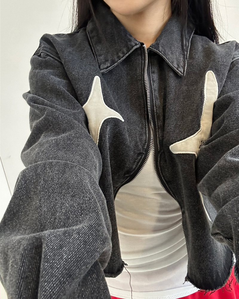 CCORTTI(コルッティ)の「BACK STAR POINT + DAMAGED DARK BLUE DENIM JACKET🖤(Jackets/Outerwear)」