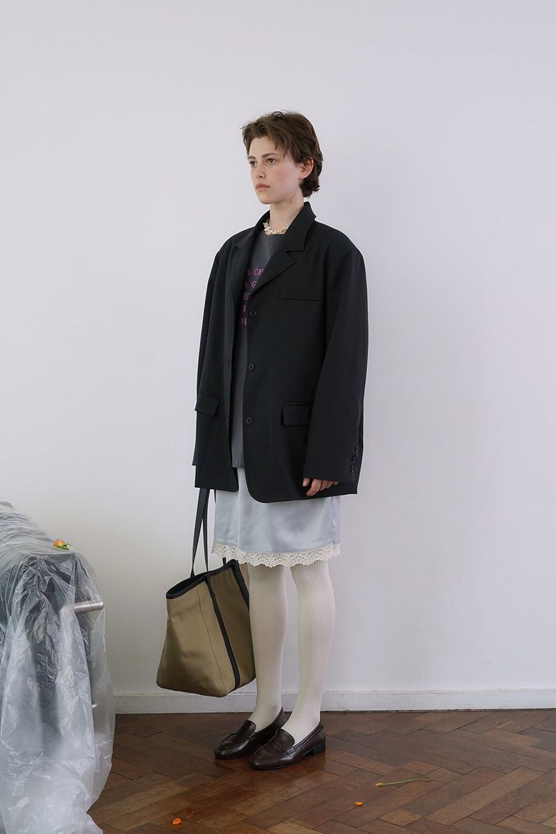 Row classic jacket_charcoal