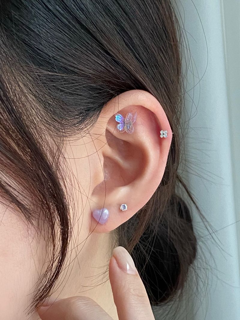 [4 set] jelly butterfly piercing set