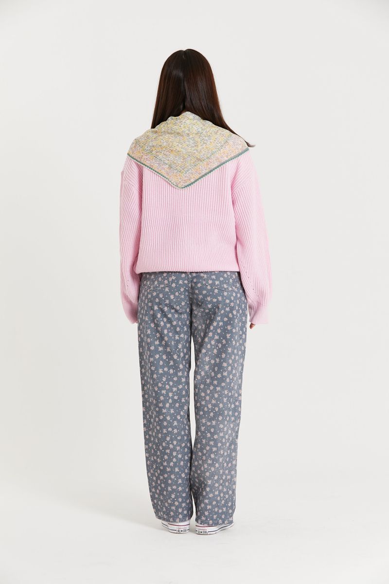 RIB VOLUME PULLOVER_PINK