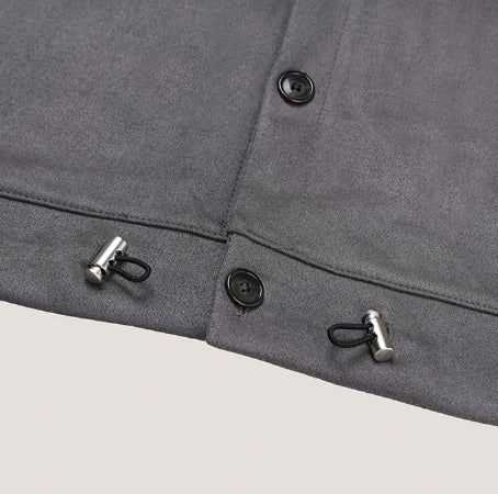 Sven Suede High-Neck Cardigan