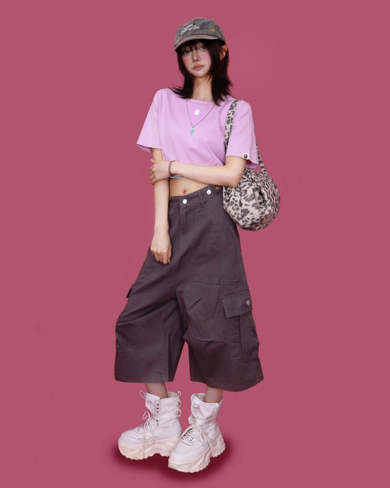 hamburger cargo bermuda pants