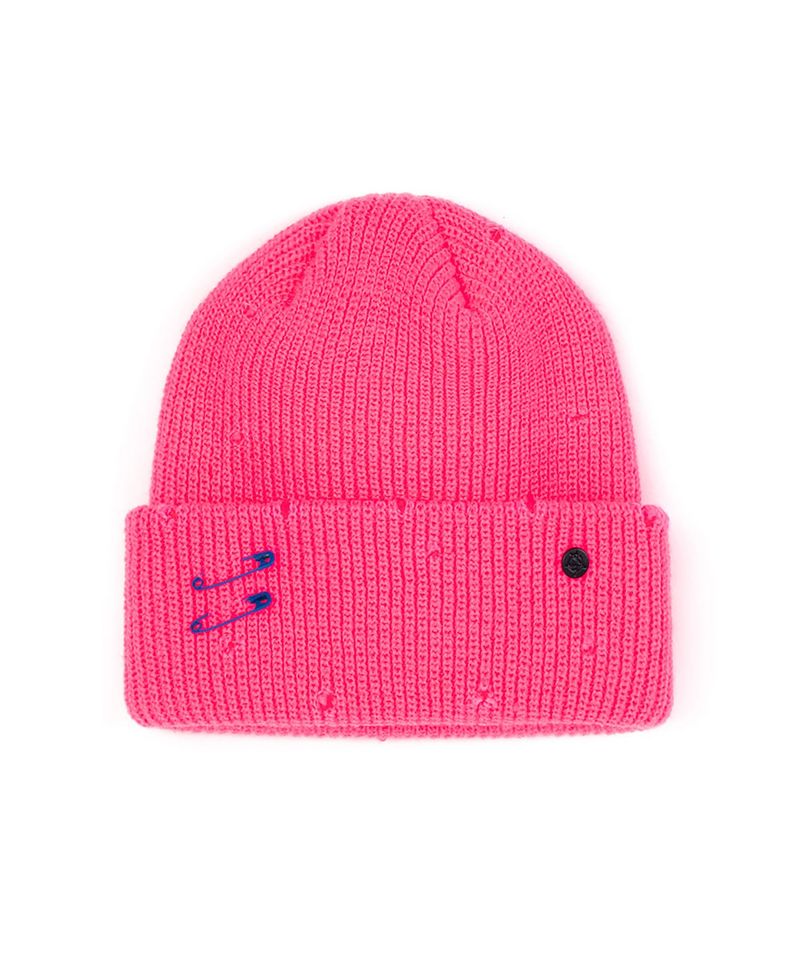 BLACKBLOND(ブラックブロンド)の「BBD Ripped Custom Long Beanie (Pink)(Hats)」