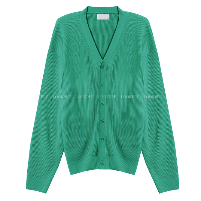 Gobay loose fit ribbed knit cardigan