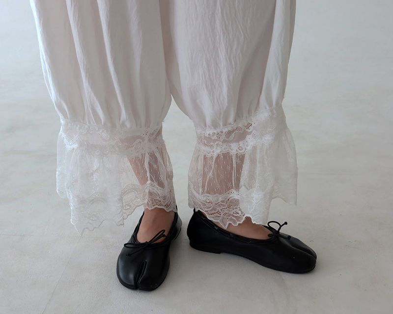 レース カプリ バルーン ワイド パンツ