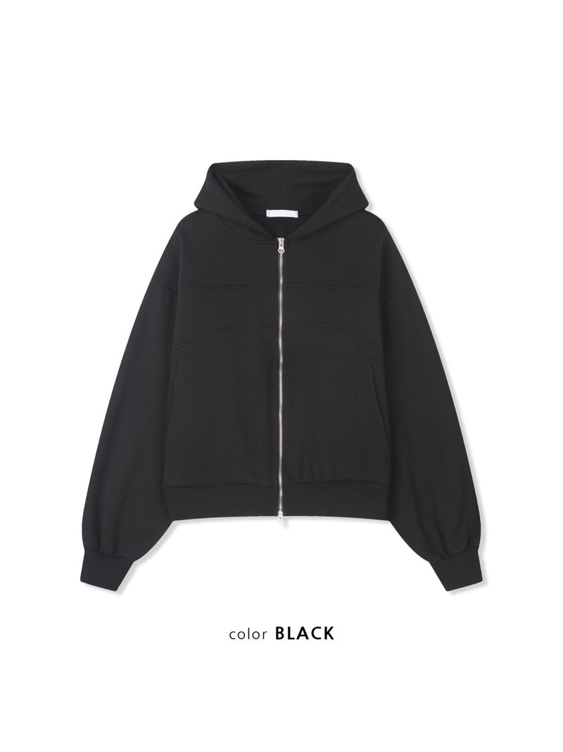curved hood zip up(2colors)